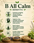 B All Calm herbal supplement by Grandma's Herbs, featuring calming herbs and natural ingredients in a bottle.
