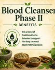 Herbal blood cleanser from Grandma's Herbs, Blood Cleanser Phase II, featuring natural ingredients in a herbal supplement.