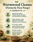 Herbal Wormwood Cleanse supplement by Grandma's Herbs, showing dried wormwood herbs in a natural setting.