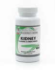 Herbal kidney supplement from Grandma's Herbs, featuring natural ingredients in a clear container with dried herbs.