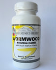 Herbal Wormwood Cleanse supplement from Grandma's Herbs, featuring dried wormwood herbs in a natural herbal product package.