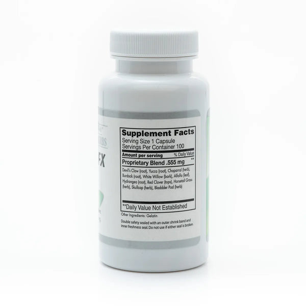 Herbal Arth-FX supplement from Grandma's Herbs, showcasing the herbal product packaging with natural plant illustrations.