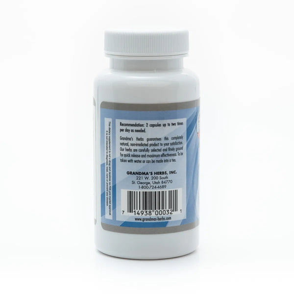 Herbal product bottle labeled B All Calm from Grandma's Herbs, featuring a natural herbal remedy for relaxation.