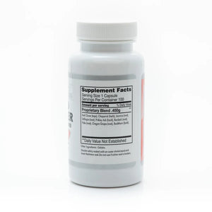 Herbal Blood Cleanser Phase II by Grandma's Herbs, showing fresh herbal ingredients in a natural setting.
