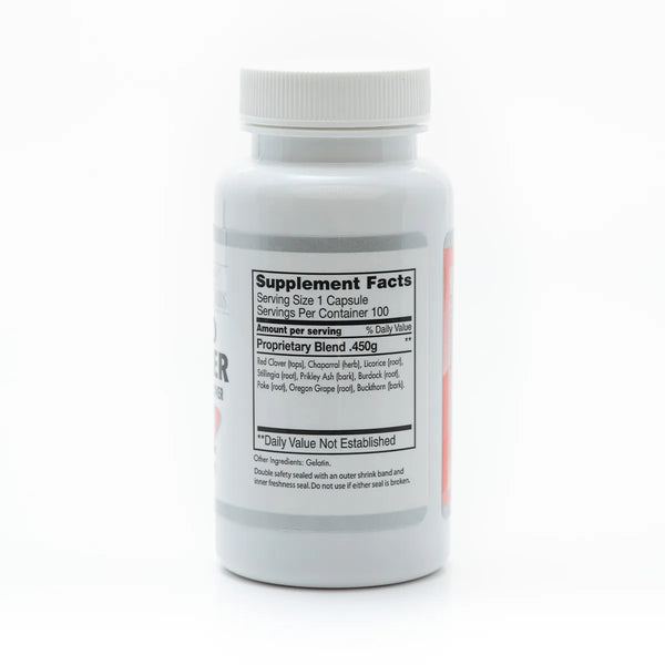 Herbal Blood Cleanser Phase II by Grandma's Herbs, showing fresh herbal ingredients in a natural setting.