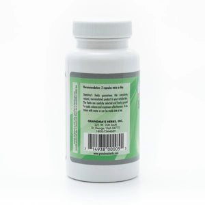 Herbal Bright Eyes product by Grandma's Herbs featuring natural ingredients in a clear glass jar with herbal leaves and bright packaging.