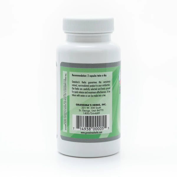 Herbal Bright Eyes product by Grandma's Herbs featuring natural ingredients in a clear glass jar with herbal leaves and bright packaging.
