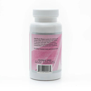 Herbal product packaging for Daily Diva for Women by Grandma's Herbs, featuring a natural, colorful design with herbal illustrations.