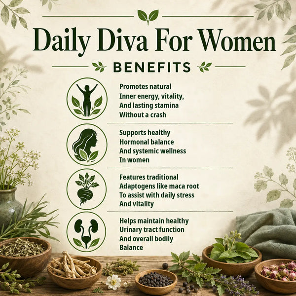 Herbal supplement Daily Diva for Women by Grandma's Herbs, featuring natural ingredients for women's health and wellness.