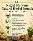 Bottle of Grandma's Herbs Night Nervine natural herbal formula for calming nerves and promoting restful sleep.