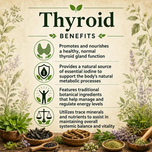 Herbal thyroid supplement from Grandma's Herbs, featuring natural ingredients to support thyroid health.