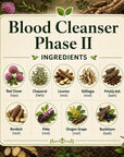 Herbal Blood Cleanser Phase II by Grandma's Herbs showing natural herbal ingredients for detox and blood purification.