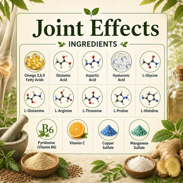 Herbal Joint Effects supplement by Grandma's Herbs featuring natural ingredients for joint support and relief.