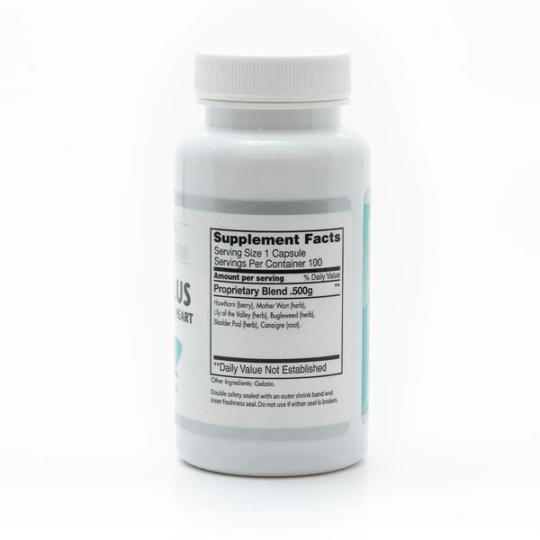 Herbal Heart Plus supplement bottle from Grandma's Herbs showing the label and packaging on a white background.