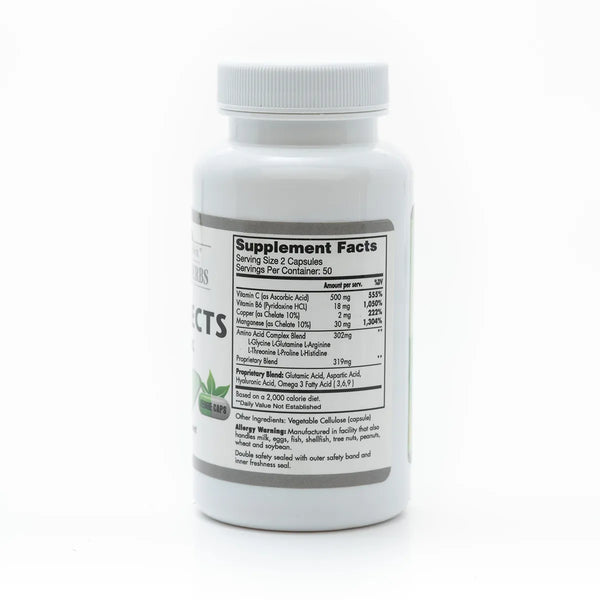 Herbal Joint Effects supplement by Grandma's Herbs, featuring natural ingredients in a clear bottle with capsules.