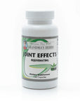 Herbal Joint Effects supplement by Grandma's Herbs showing a bottle and herbal ingredients on a wooden surface.